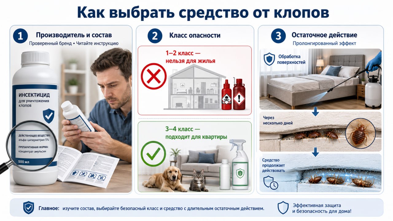 Как выбрать эффективное и безопасное средство от клопов